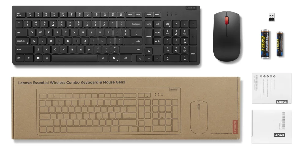 Lenovo Essential Wireless Combo Gen 2 - Tastatur-und-Maus-Set - TL: Deutsch, QWERTZ, Ansicht 3