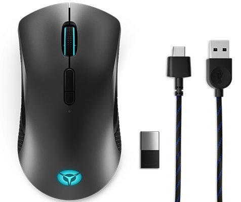 Lenovo Legion M600 Gaming Mouse - Maus - rechts- und linkshändig - optisch - 8 Tasten - kabellos, kabelgebunden