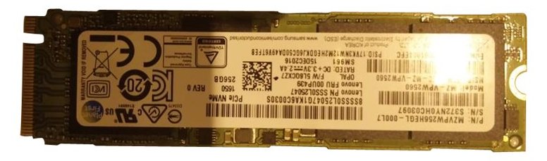 Lenovo Samsung MZ-VPW2560 - SSD - verschlüsselt - 256 GB - intern - M.2 2280 - PCIe 3.0 x4 (NVMe) von LumaTech