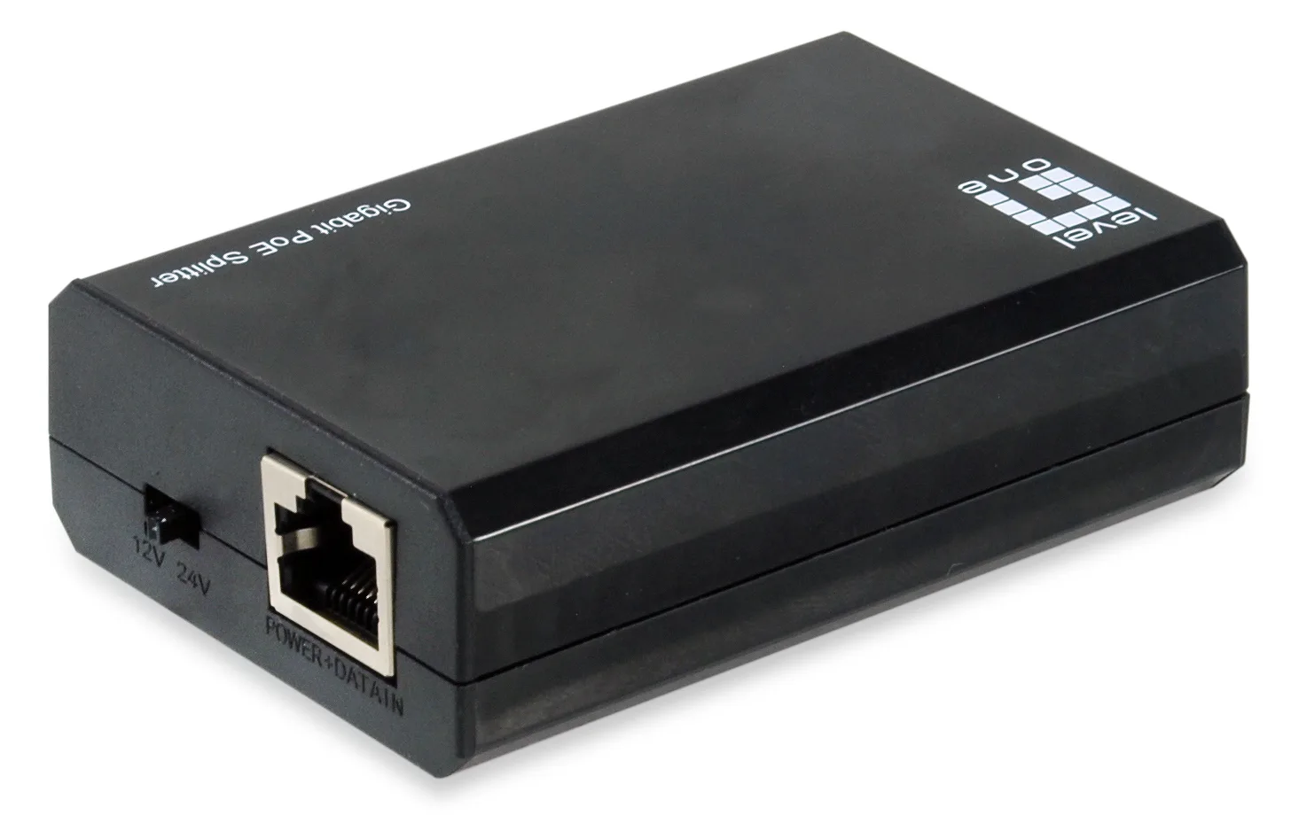 LevelOne Gigabit IEEE802.3bt PoE Splitter - IEEE 802.3af - 10/100/1000Base-T(X) - Schwarz - China - 12V - 24V - 60 W, Ansicht 2