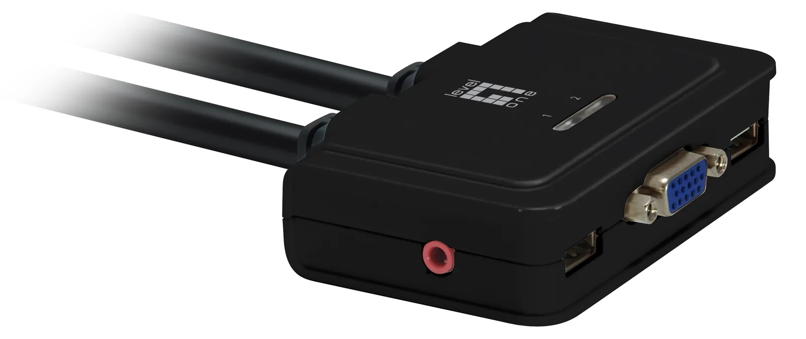 LevelOne KVM-0223 - KVM-/Audio-Switch - 2 x KVM/Audio, Ansicht 2