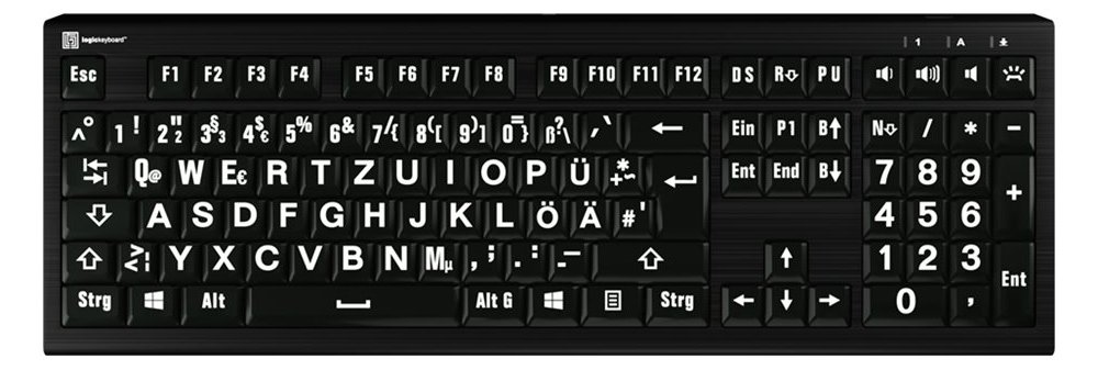 Logickeyboard Largeprint ASTRA 2 - Tastatur - hintergrundbeleuchtet - TL: Deutsch, QWERTZ