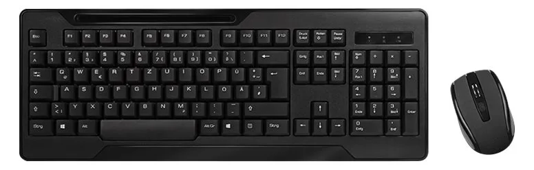 LogiLink Funk - Tastatur-und-Maus-Set - kabellos - TL: Deutsch, QWERTZ, Ansicht 3