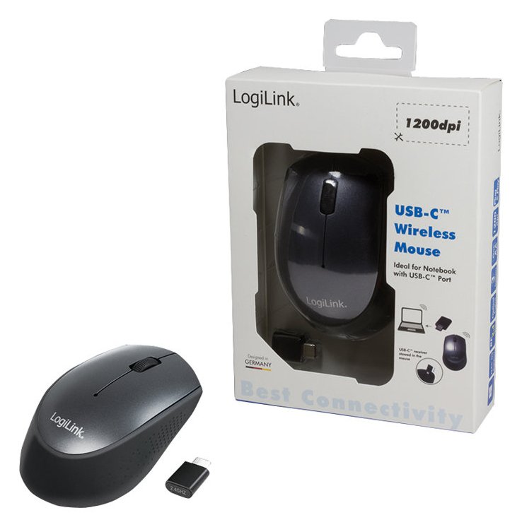 LogiLink Maus - optisch - 3 Tasten - kabellos - 2.4 GHz - kabelloser Empfänger (USB) von LumaTech