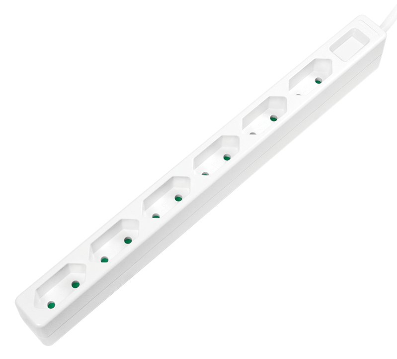 LogiLink Slim - Steckdosenleiste - Wechselstrom 250 V - 3400 Watt - Ausgangsanschlüsse: 6 (Eurostecker)