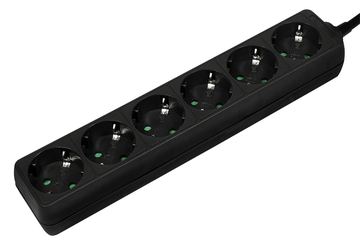 LogiLink Steckdosenleiste - Wechselstrom 250 V - 3500 Watt - Ausgangsanschlüsse: 6 (Typ F) - Schwarz von LumaTech