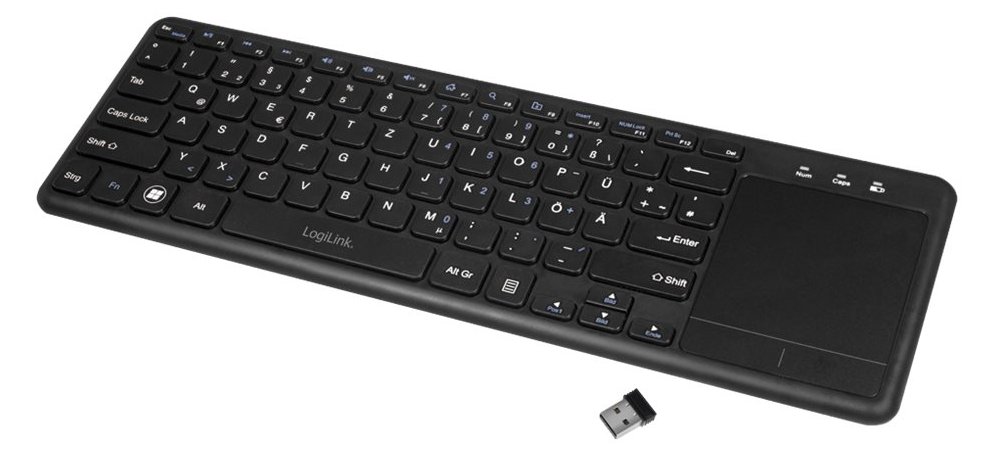 LogiLink Tastatur - mit Touchpad - kabellos - TL: Deutsch, QWERTZ