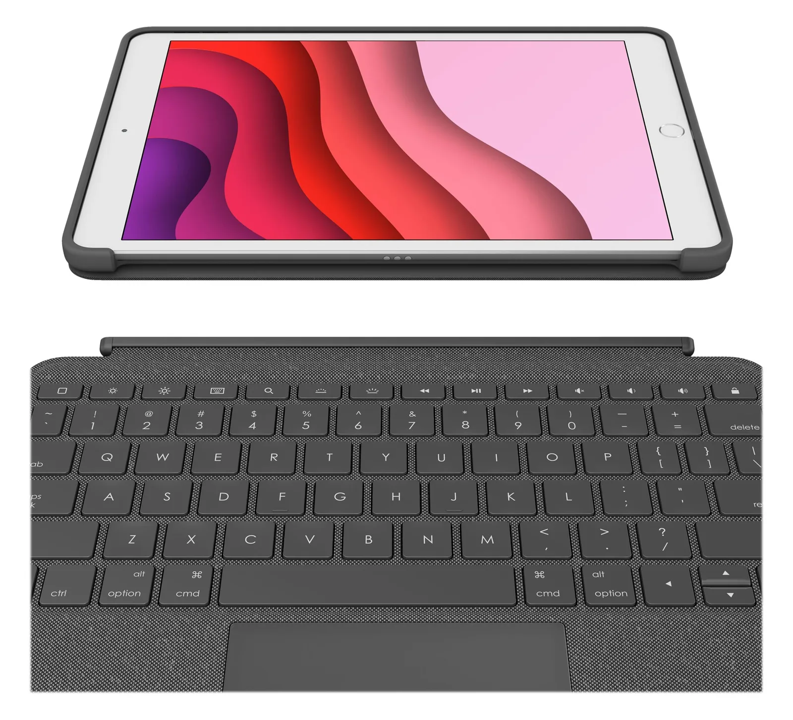 Logitech Combo Touch - Tastatur und Foliohülle - mit Trackpad - hintergrundbeleuchtet - TL: UK, QWERTY, Ansicht 3