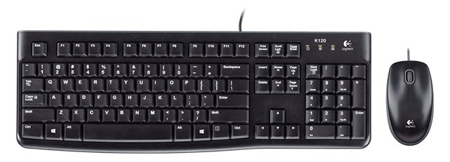 Logitech Desktop MK120 - Volle Größe (100%) - Kabelgebunden - USB - Schwarz - Maus enthalten - TL: Deutsch, QWERTZ