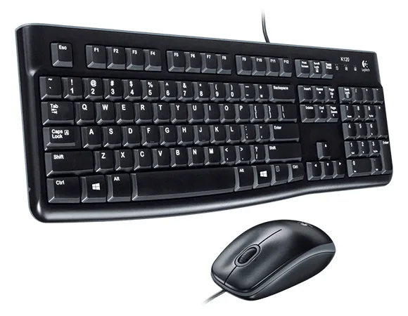 Logitech Desktop MK120 - Volle Größe (100%) - Kabelgebunden - USB - Schwarz - Maus enthalten - TL: Deutsch, QWERTZ, Ansicht 2