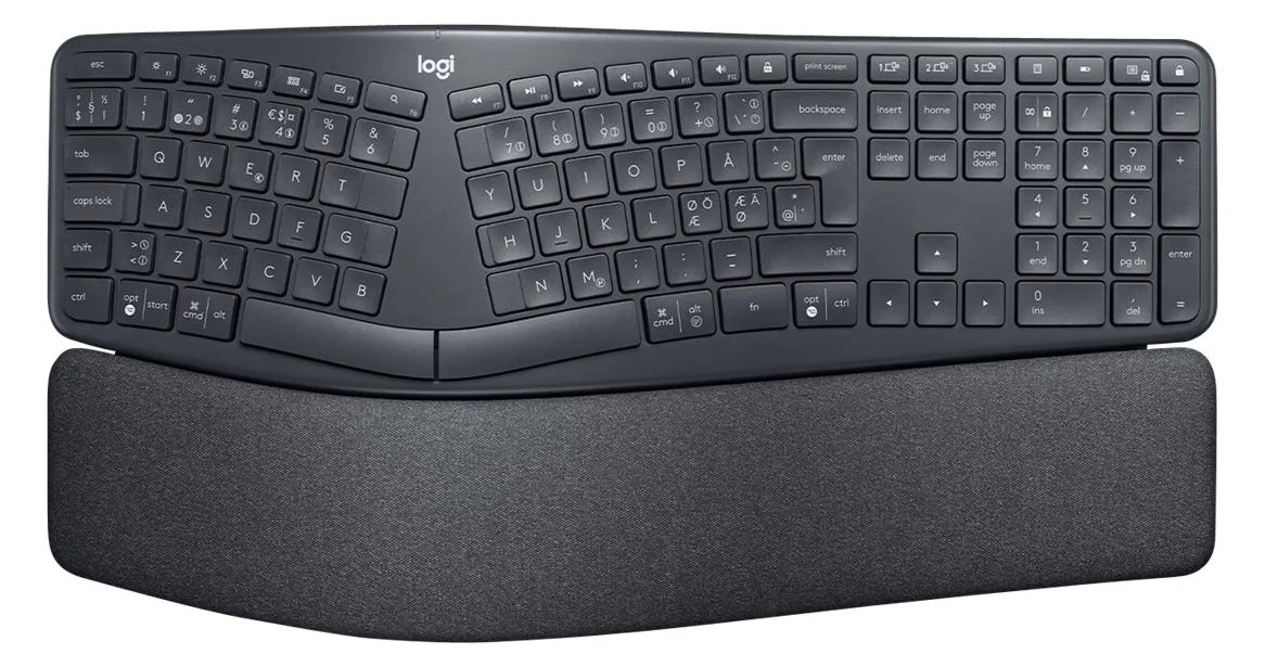 Logitech ERGO K860 - Tastatur - kabellos - 2.4 GHz, Bluetooth 5.0 - TL: Nordisch, QWERTY, Ansicht 5