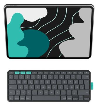 Logitech Flip Folio - Tastatur und Foliohülle - full size - kabellos - Bluetooth 5.1 LE - Graphite - TL: Deutsch, QWERTZ von LumaTech