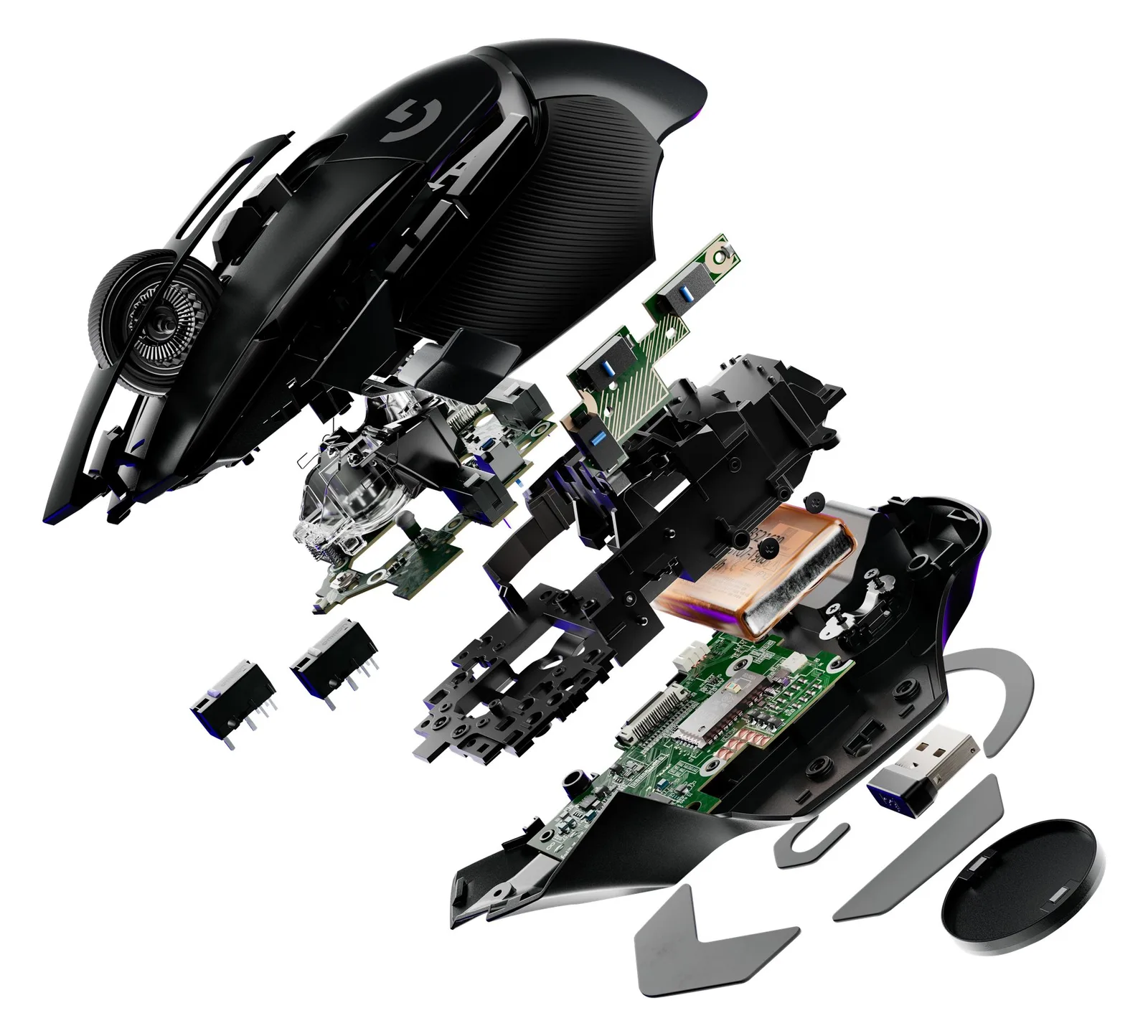 Logitech G G502 X - Maus - optisch - kabelgebunden - schwarz, Ansicht 3