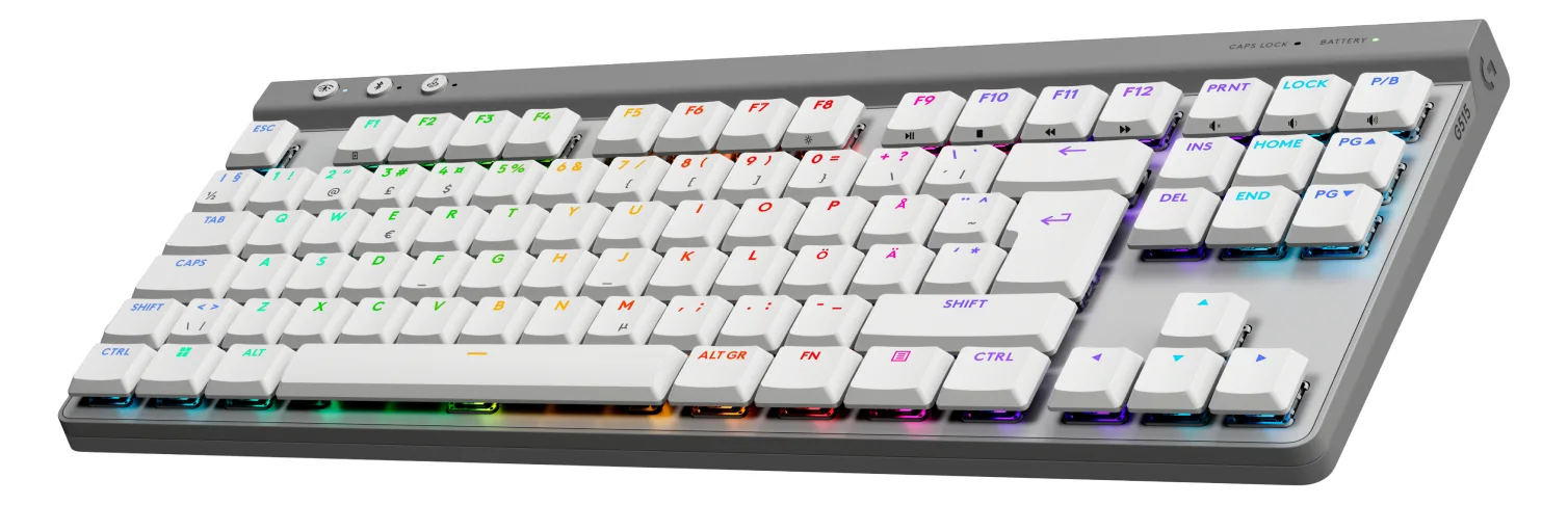 Logitech G G515 - Tastatur - LIGHTSPEED - TKL - TL: Nordisch, QWERTY, Ansicht 4