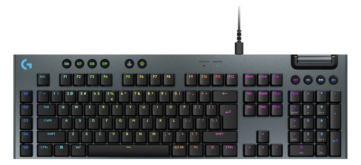 Logitech G G915 X - Tastatur - USB - Tastenschalter: GL Tactile - Schwarz - TL: US, QWERTY, Ansicht 3