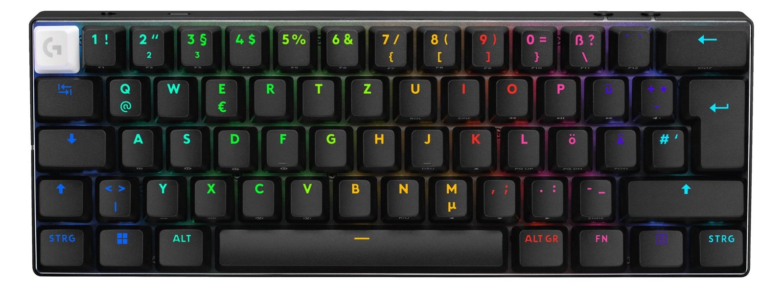Logitech G PRO X 60 - Tastatur - TKL - kabellos - Bluetooth - Tactile - Schwarz - TL: Deutsch, QWERTZ