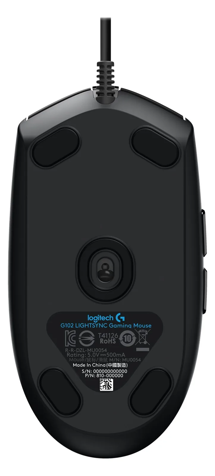 Logitech Gaming Mouse G102 LIGHTSYNC - Maus - Für Rechtshänder - Schwarz, Ansicht 3