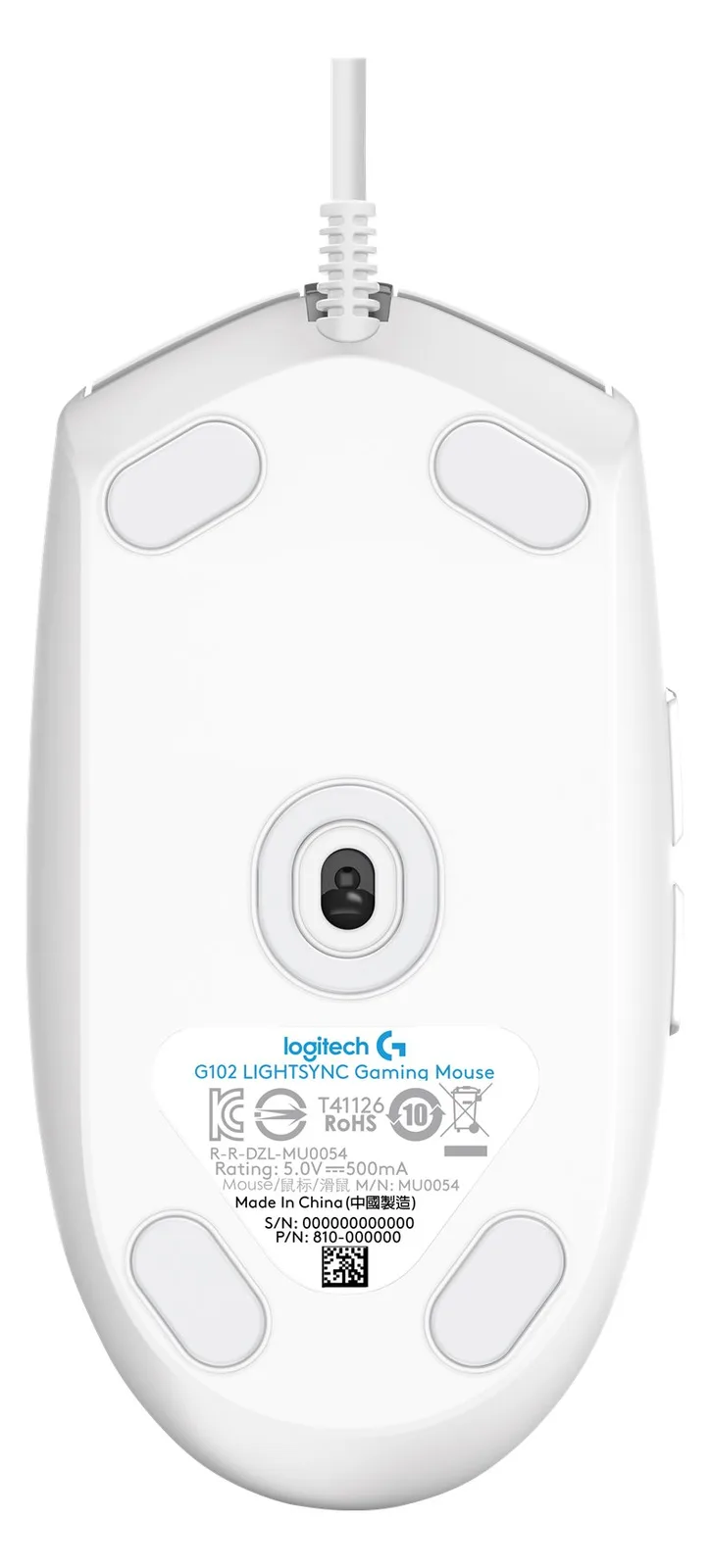 Logitech Gaming Mouse G102 LIGHTSYNC - Maus - Für Rechtshänder - Weiß, Ansicht 3