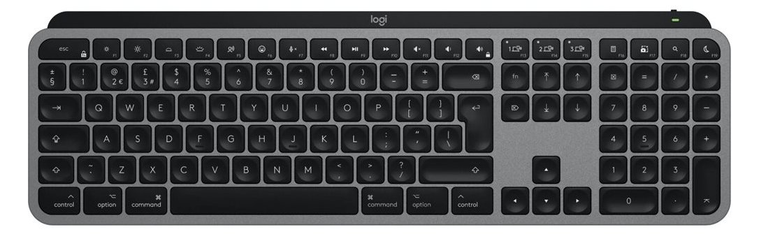 Logitech Master Series MX Keys S for Mac - Tastatur - full size - Bluetooth LE - Pale Gray - TL: US, QWERTY