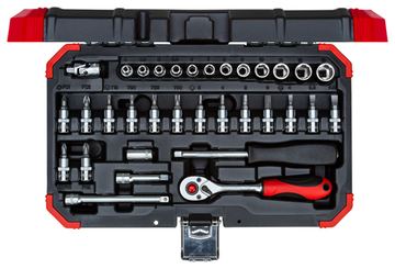 Gedore R49003033 - Steckschlüssel-Satz - 1/4" - Metrisch - 27 Kopf/Köpfe - 4,4.5,5,5.5 bis 13 mm - T15 - T20 - T25 - T30 von LumaTech