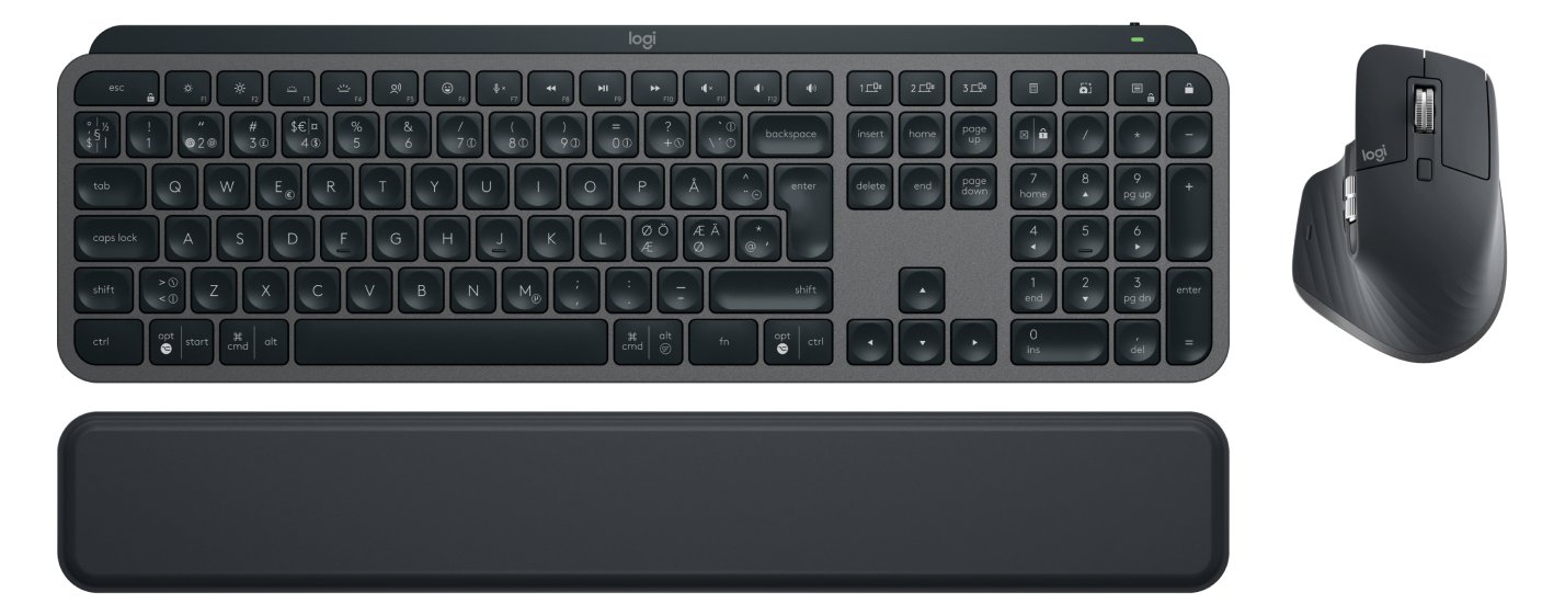 Logitech MX Keys S Combo - Tastatur-und-Maus-Set - hinterleuchtet - kabellos - Bluetooth LE - TL: Nordisch, QWERTY