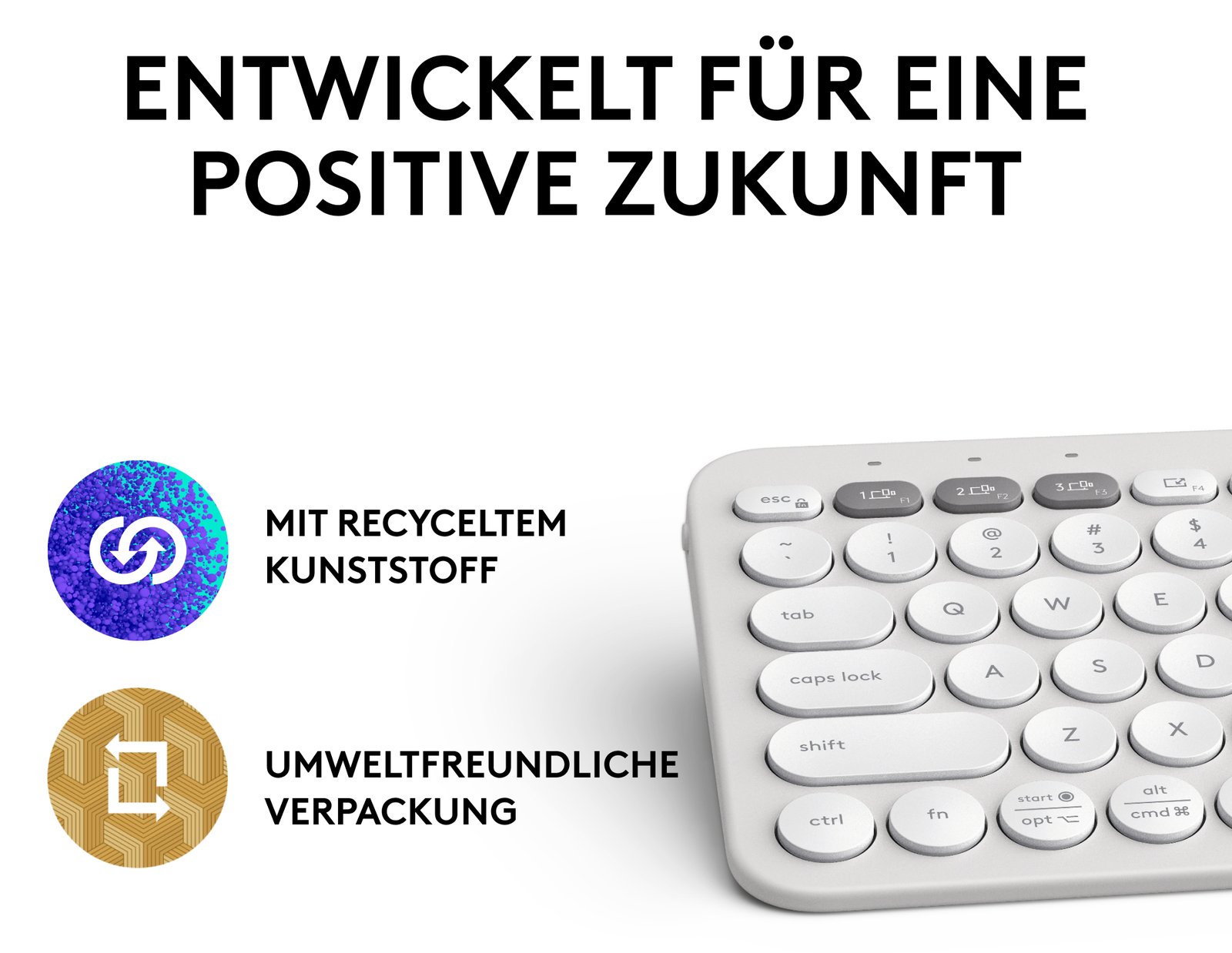 Logitech Pebble Keys 2 K380s - Tastatur - kabellos - TL: Deutsch, QWERTZ