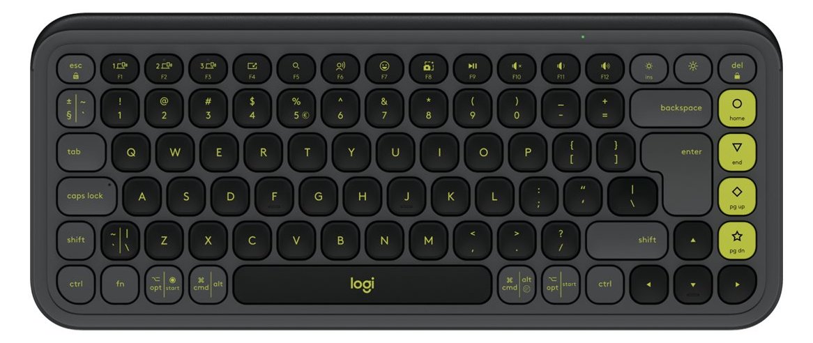 Logitech POP Icon Keys - Tastatur - kabellos - Bluetooth LE - Graphite - grün - TL: US, QWERTY