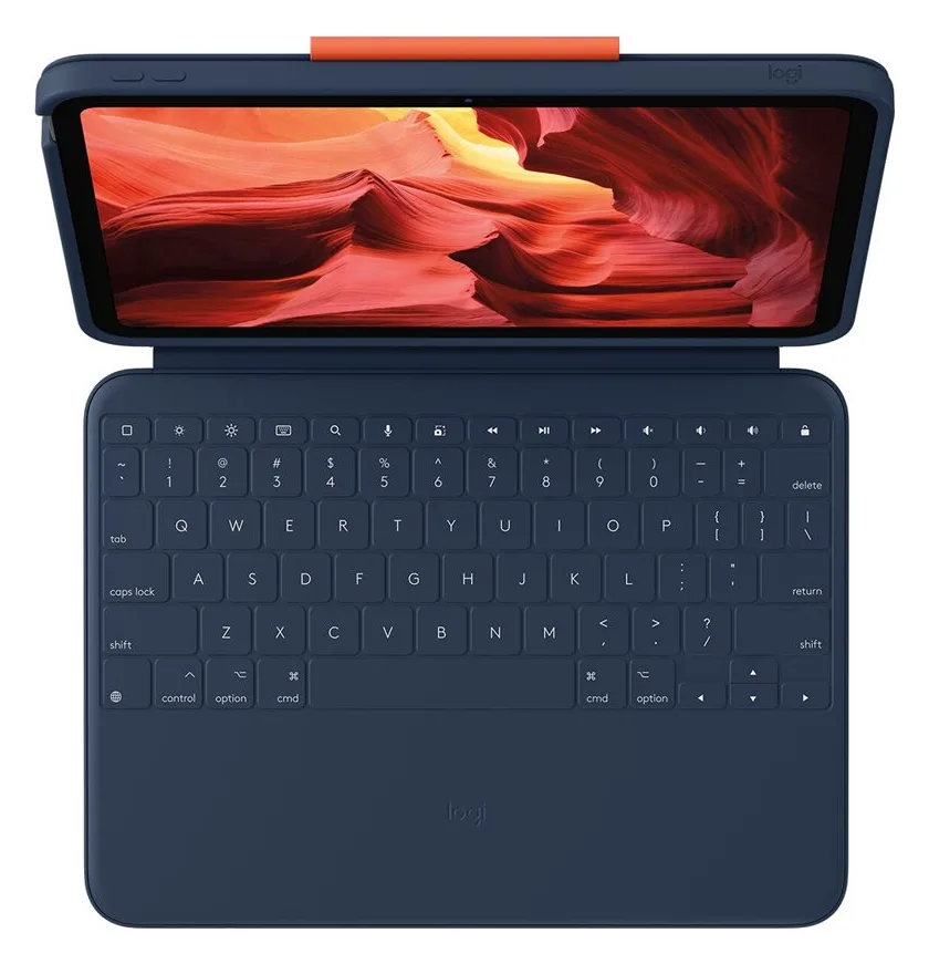 Logitech Rugged Combo 4 - Tastatur und Foliohülle - Classic Blue - für Apple 10.9-inch iPad  - TL: Französisch, AZERTY, Ansicht 3