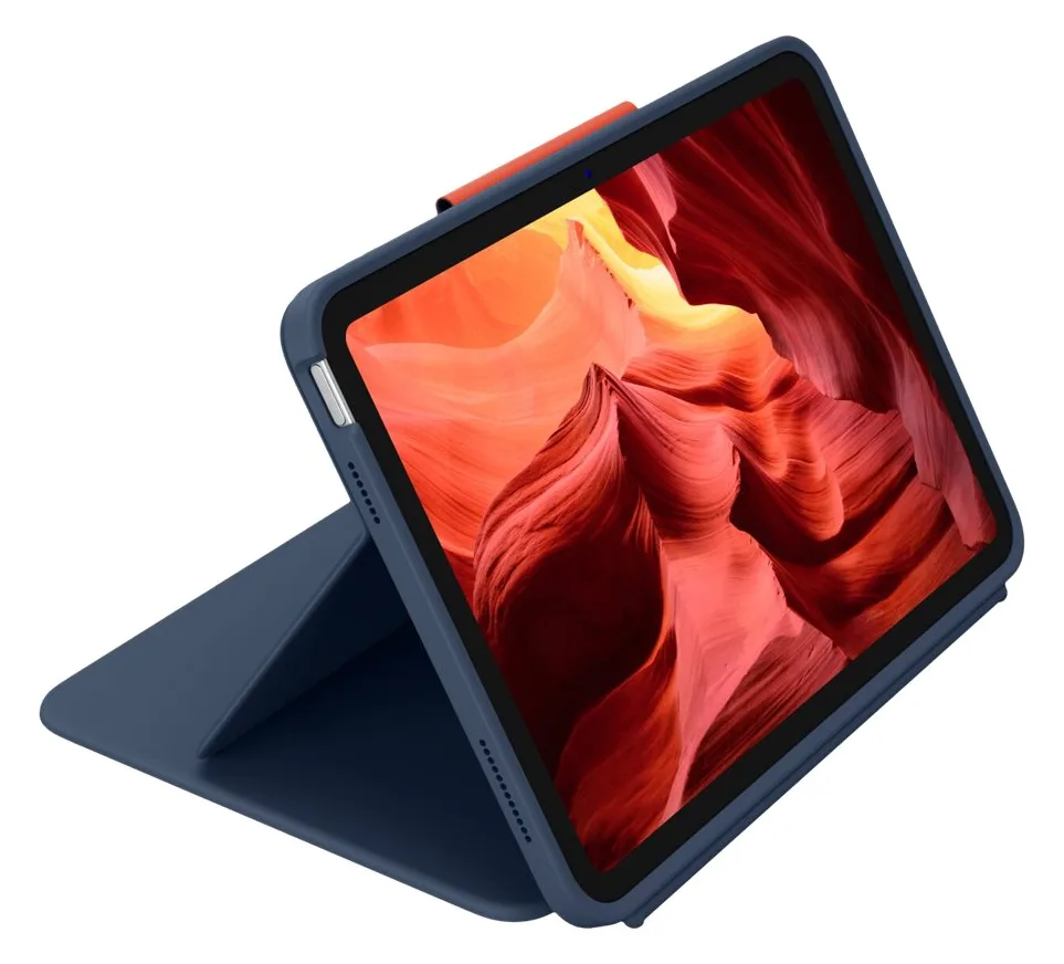Logitech Rugged Combo 4 - Tastatur und Foliohülle - Classic Blue - für Apple 10.9-inch iPad  - TL: Nordisch, QWERTY, Ansicht 3