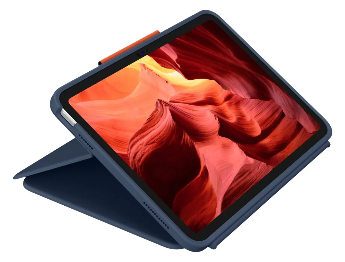 Logitech Rugged Combo 4 - Tastatur und Foliohülle - Classic Blue - für Apple 10.9-inch iPad  - TL: Nordisch, QWERTY, Ansicht 4