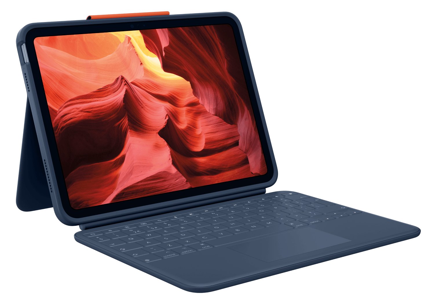 Logitech Rugged Combo 4 Touch - Tastatur und Foliohülle - mit Trackpad - Classic Blue - TL: UK, QWERTY