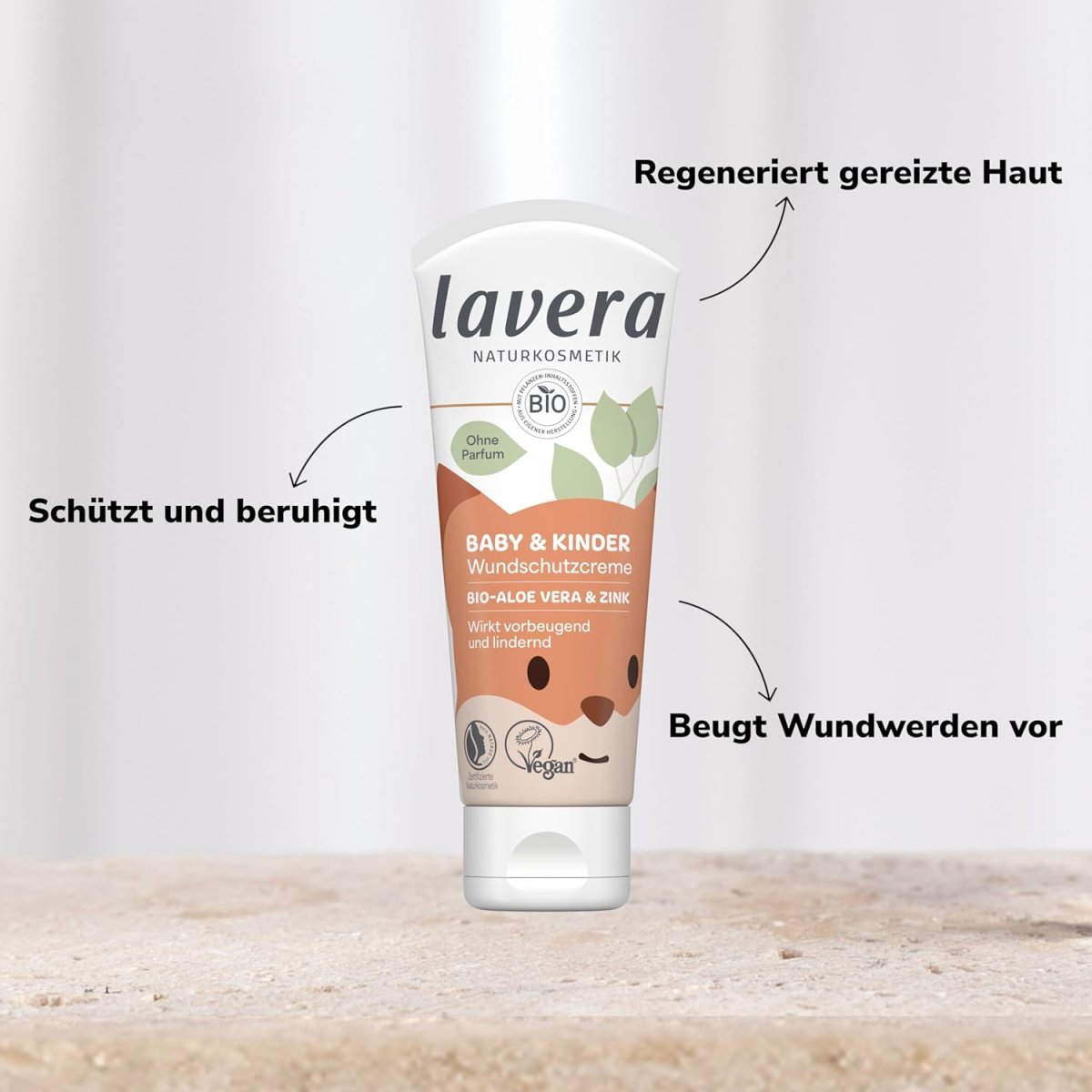 lavera Baby & Kinder Wundschutzcreme - Windelcreme - schützt & beruhigt - gegen Wundwerden - ohne Duft- & Konservierungsstoffe - vegan - Naturkosmetik - 75 ml — Bild 2