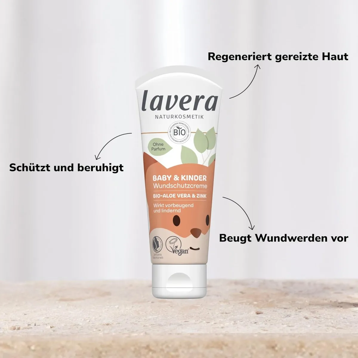 lavera Baby & Kinder Wundschutzcreme - Windelcreme - schützt & beruhigt - gegen Wundwerden - ohne Duft- & Konservierungsstoffe - vegan - Naturkosmetik - 75 ml — Bild 2