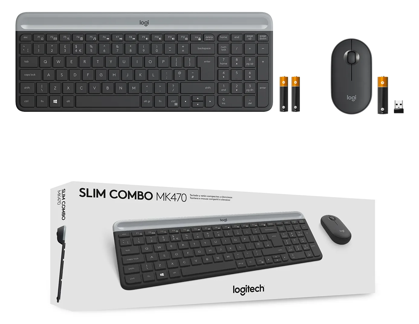 Logitech Slim Wireless Combo MK470 - Tastatur-und-Maus-Set - TL: US, QWERTY, Ansicht 2