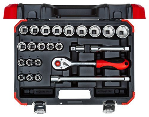 Gedore R69013024 - Steckschlüssel-Satz - 1/2" - Metrisch - 20 Kopf/Köpfe - 10 bis 32 mm - Chrom-Vanadium-Stahl