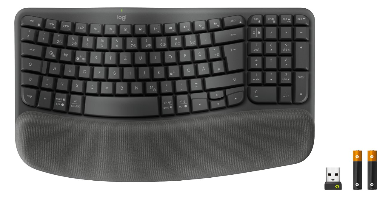 Logitech Wave Keys for Business - GRAPHITE - 2.4GHZ/BT - N/A - CENTRAL-419 - TL: Deutsch, QWERTZ