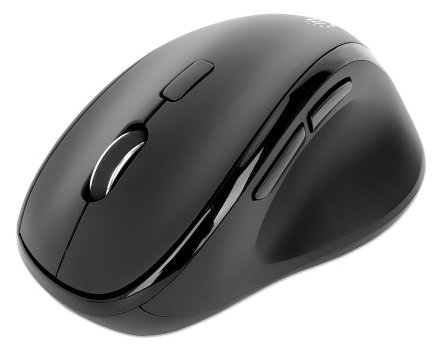Manhattan Maus - 2-in-1 USB receiver - ergonomisch - Für Rechtshänder - optisch - 4 Tasten - kabellos - 2.4 GHz