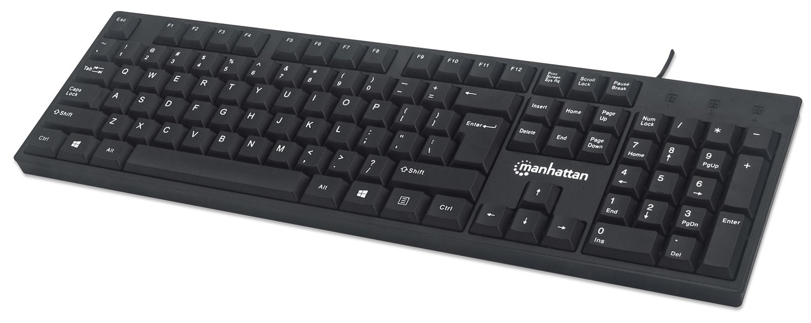 Manhattan Tastatur - USB - Schwarz - retail - TL: Deutsch, QWERTZ