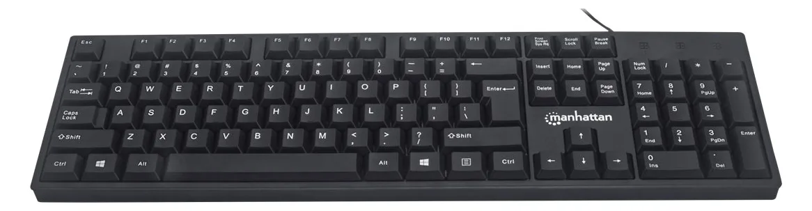 Manhattan Tastatur - USB - Schwarz - retail - TL: Deutsch, QWERTZ, Ansicht 3
