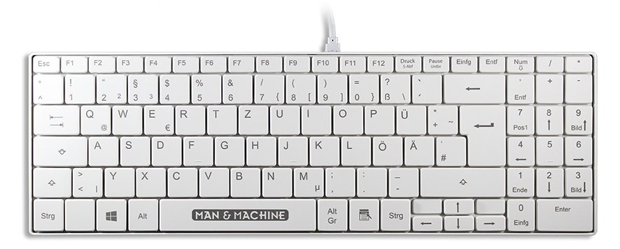 Man-Machine Its Cool - Volle Größe (100%) - Kabelgebunden - USB - Weiß - TL: Deutsch, QWERTZ