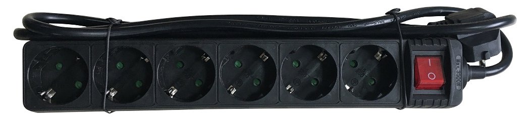 M-CAB POW0028 - 1,5 m - Drinnen - 1,5 mm² - Kunststoff - Schwarz - 6 AC-Ausgänge