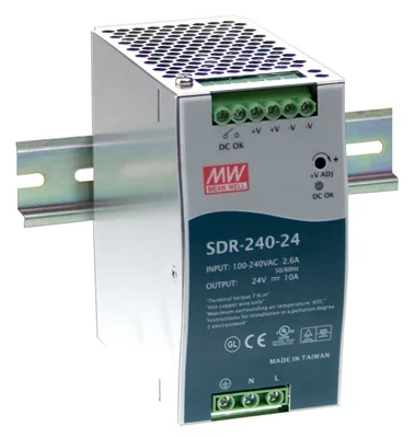 Meanwell Mean Well SDR-240 series SDR-240-24 - Netzteil (DIN-Schienenmontage möglich), Ansicht 2