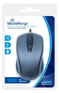 MEDIARANGE Maus - optisch - 3 Tasten - kabelgebunden von LumaTech