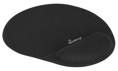 MEDIARANGE MROS250 - Schwarz - Monochromatisch - Stoff - Handgelenkauflage - Anti-Rutsch-Basis
