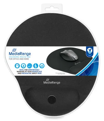 MEDIARANGE MROS250 - Schwarz - Monochromatisch - Stoff - Handgelenkauflage - Anti-Rutsch-Basis, Ansicht 2