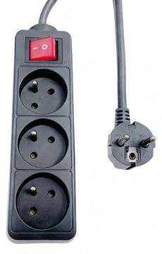 MicroConnect 3-way Power Strip on/off switch French Type E - Steckdosenleiste von LumaTech