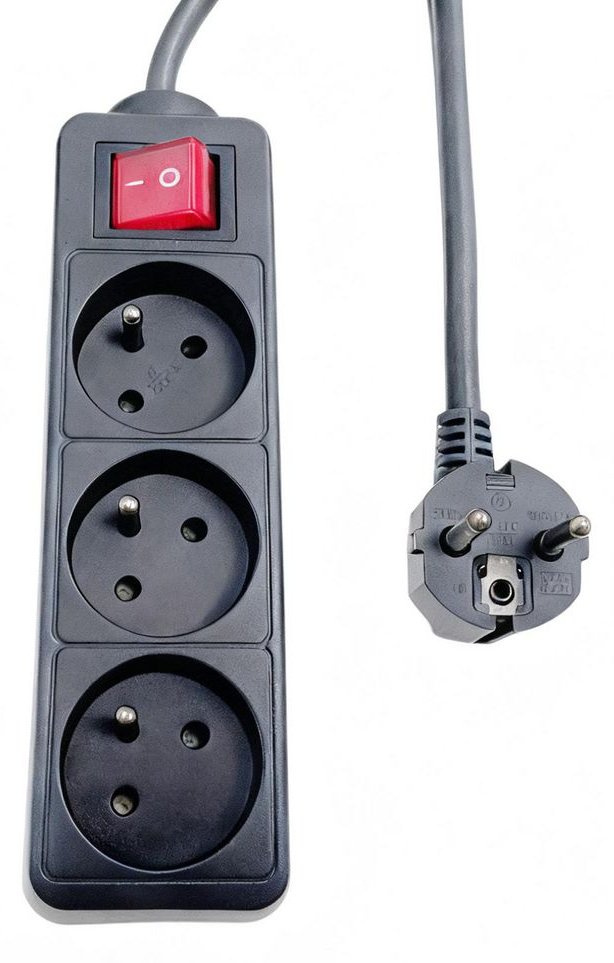MicroConnect 3-way Power Strip on/off switch French Type E - Steckdosenleiste