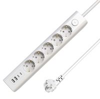 MicroConnect 5-way USB Schuko Power Strip on/off switch - Steckdosenleiste von LumaTech