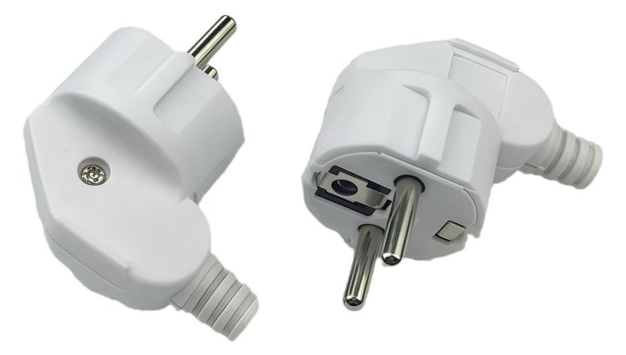 MicroConnect Angled schuko power plug White 16A 250V