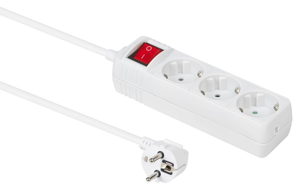 MicroConnect GRU0035WS - 5 m - Typ F - Type F (CEE 7/4) - Weiß - 3 AC-Ausgänge - 510 g